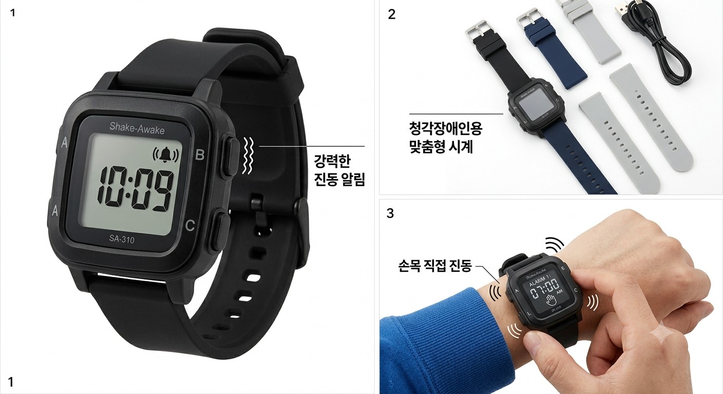 청각장애인용 진동 알람 손목시계 (Shake-Awake SA-310)