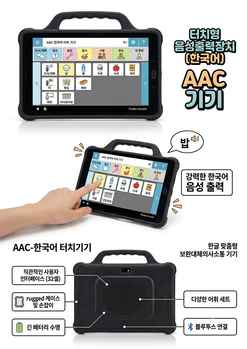 AAC 전용 태블릿 (터치 감도 조절, 스탠드 포함)